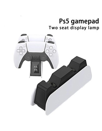 Suitable for PS5 wireless handle dual charging P5 handle charging base with LED light display PS5 headphone jack dual charging