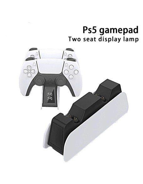 Suitable for PS5 wireless handle dual charging P5 handle charging base with LED light display PS5 headphone jack dual charging